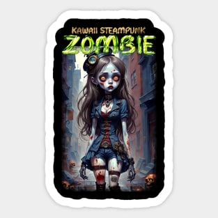 Kawaii Steampunk Zombie 08 Sticker